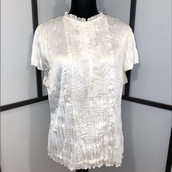 Marshalls Tops - Crinkled Blouse w Satin Faux Finish